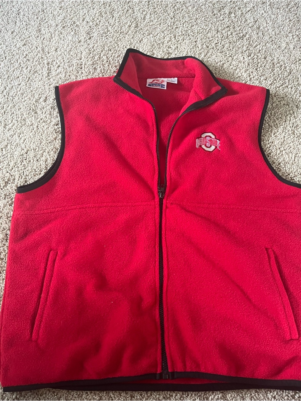 Red Fleece Vest - Men's Zip Front